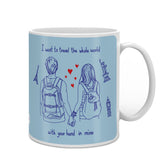 Travelling Digital Printed Blue Coffee Mug Gift For Him